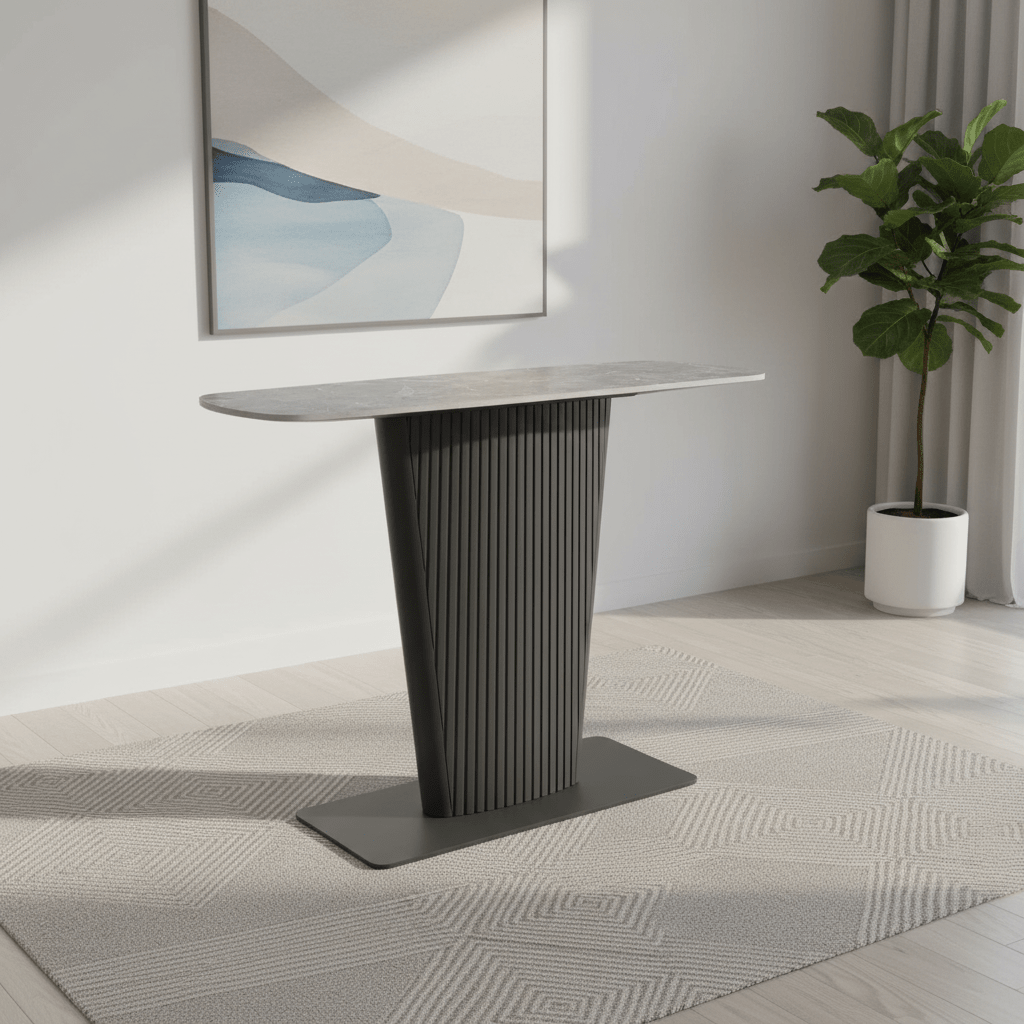 Catania Dark Grey Ceramic Console Table
