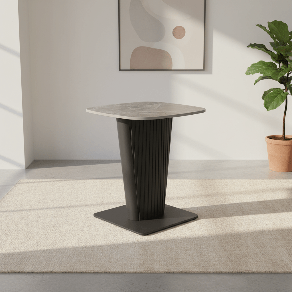 Catania Dark Grey Ceramic Lamp Table