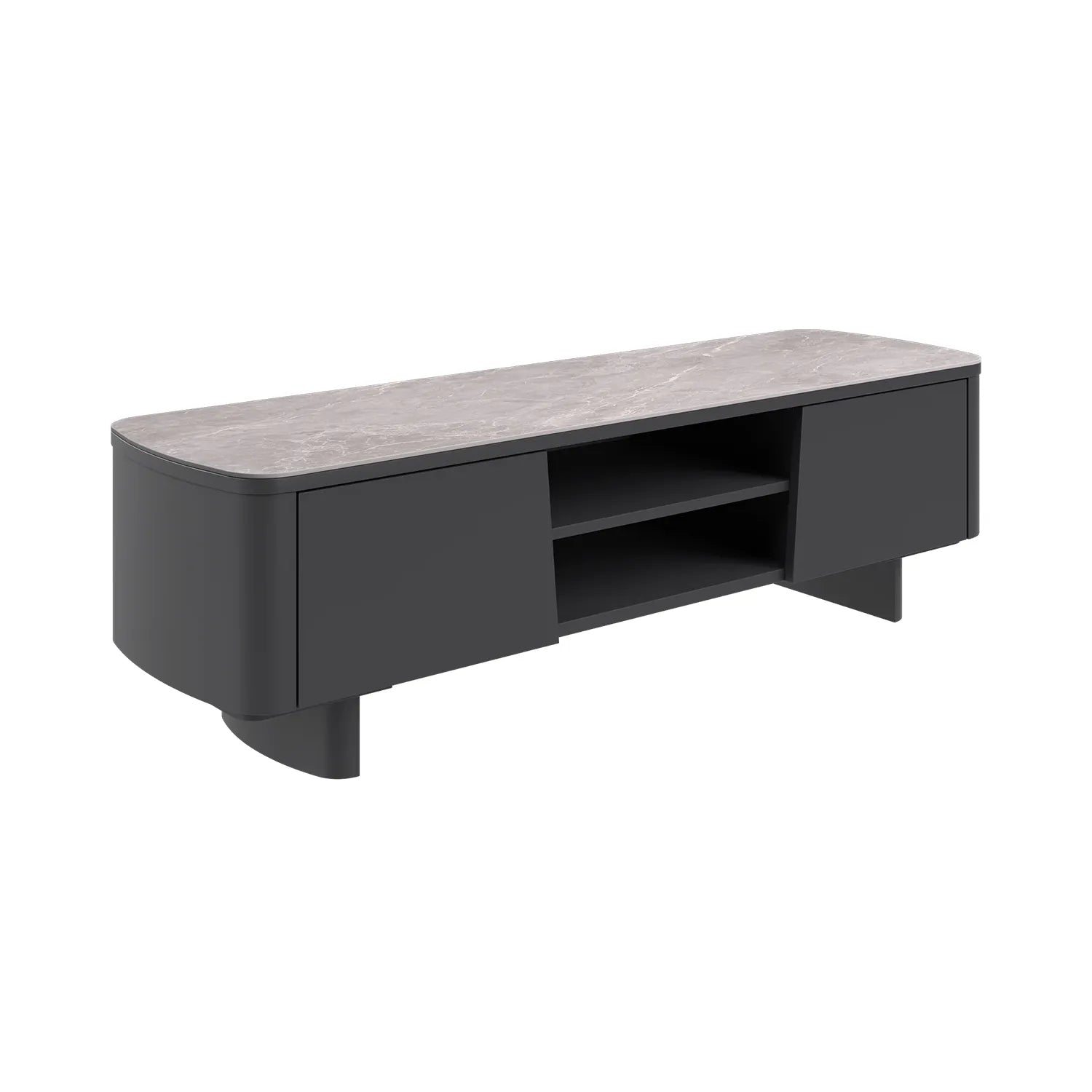 Catania Dark Grey Ceramic Top TV Unit - Pendle Village Furniture