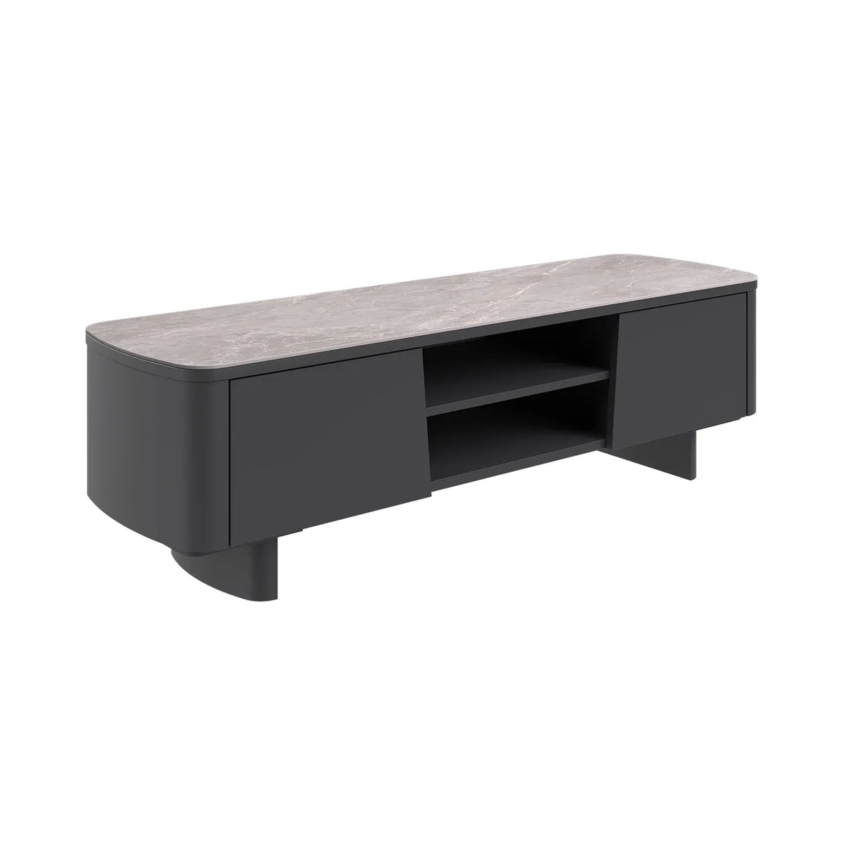 Catania Dark Grey Ceramic Top TV Unit - Pendle Village Furniture