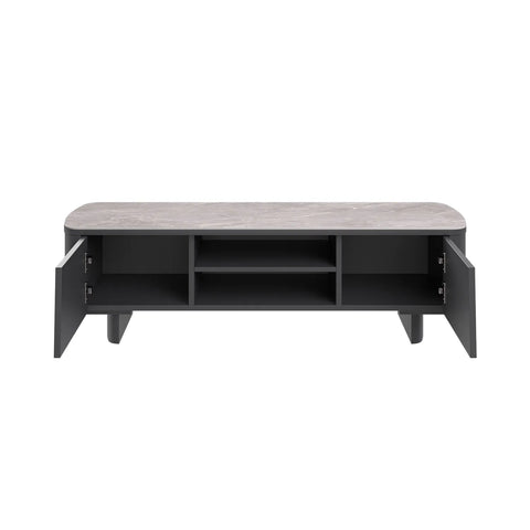 Catania Dark Grey Ceramic Top TV Unit - Pendle Village Furniture