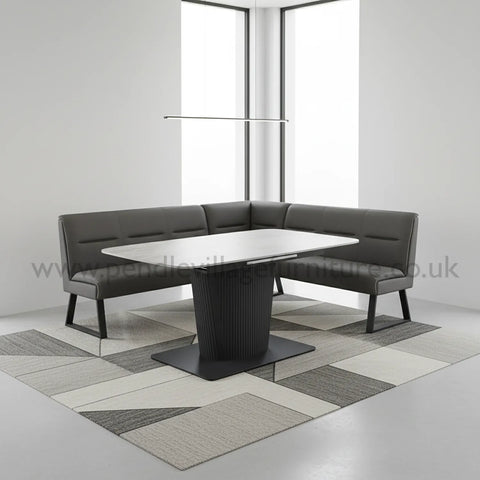 Catania Small Extending Dining Table with Corner Bench Set - Pendle Village Furniture