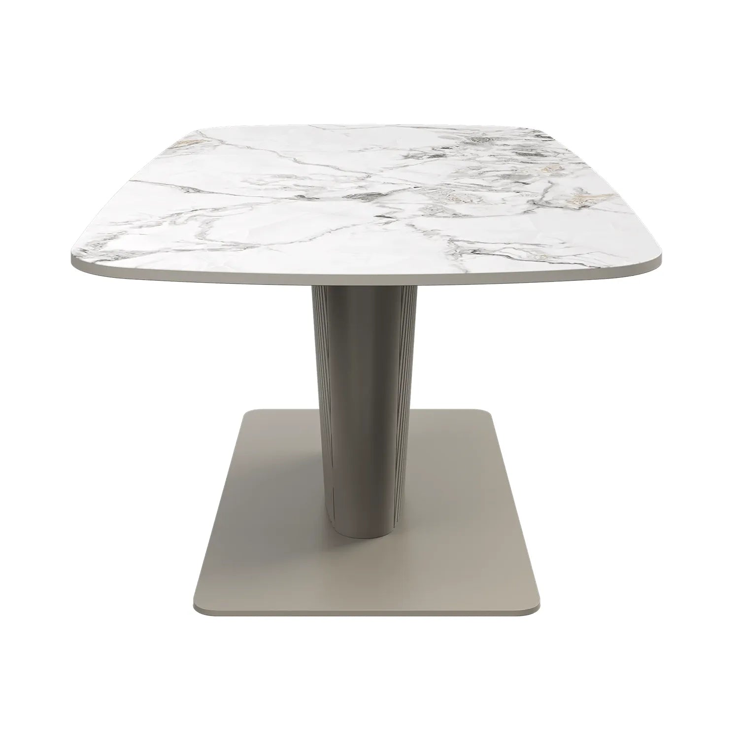 Catania White Ceramic and Beige Base Coffee Table - Pendle Village Furniture