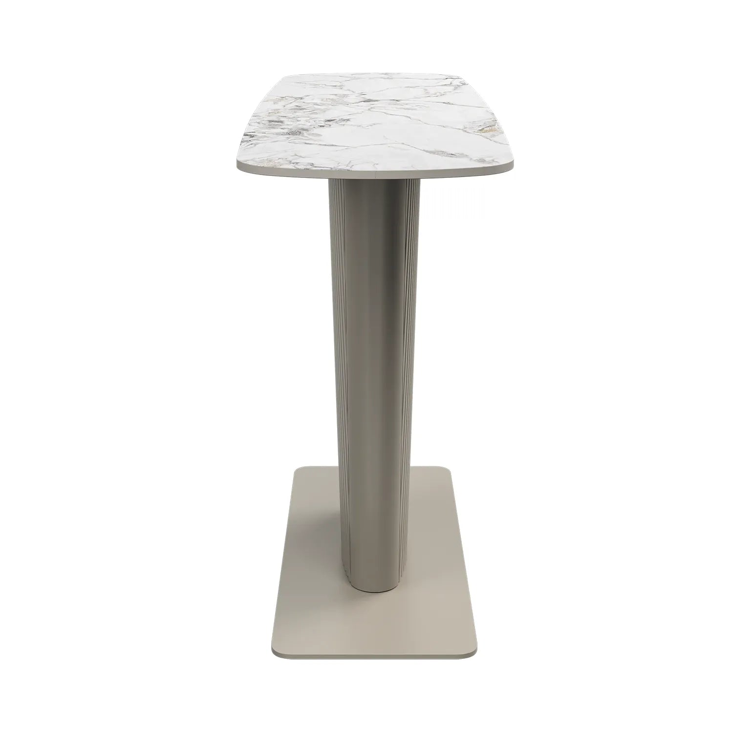 Catania White Ceramic Top Beige Base Console Table - Pendle Village Furniture