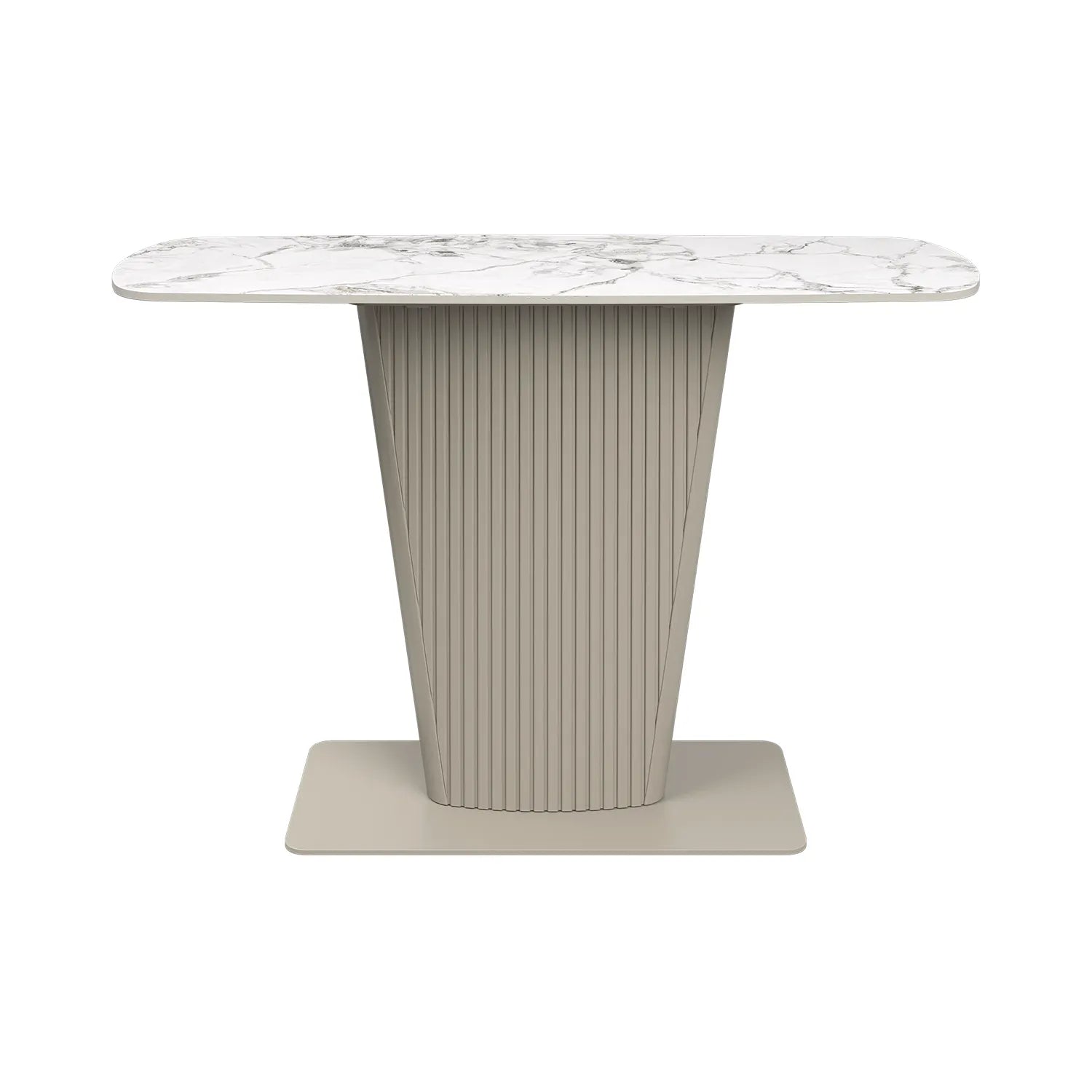Catania White Ceramic Top Beige Base Console Table - Pendle Village Furniture