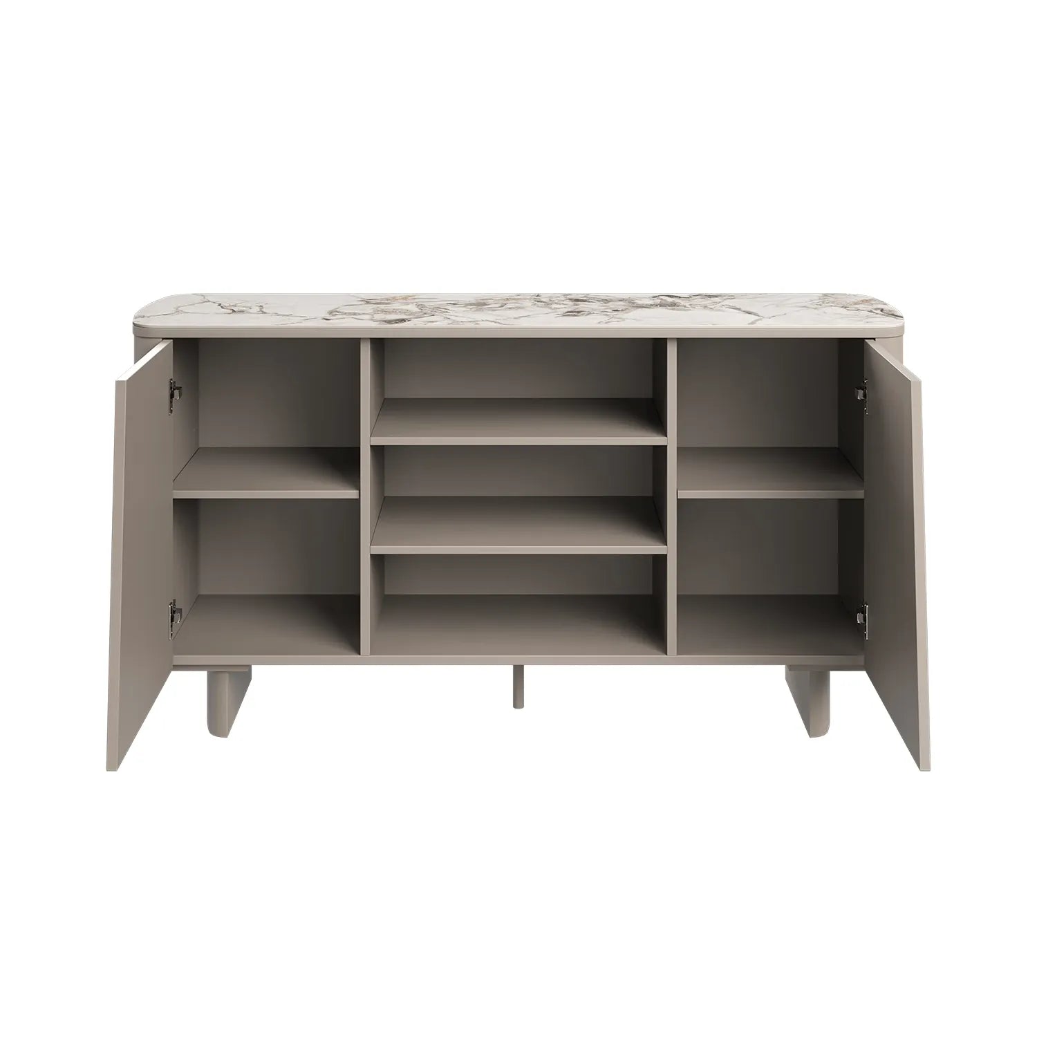 Catania White Sintered Stone Ceramic Top Beige Sideboard - Pendle Village Furniture