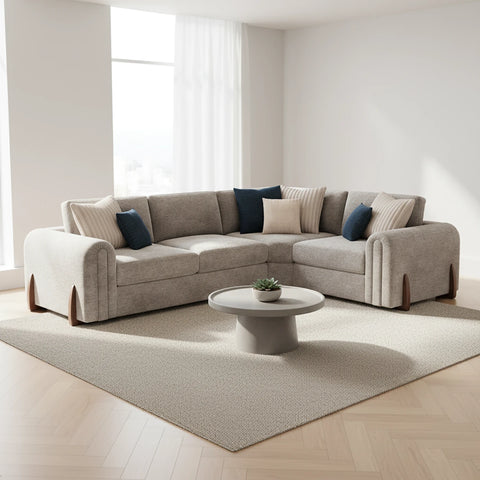 Styled in a Room Cavendish 2 Corner 1 Fabric Sofa, 1 Seat on Right Hand Side and 2 Seats on Left Hand Side