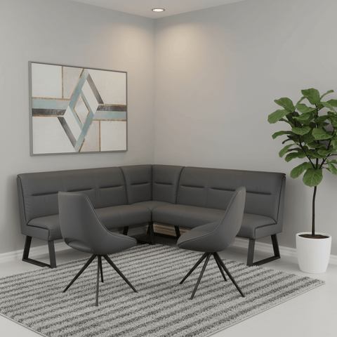 Cerutti Grey Corner Bench & 2 Chairs