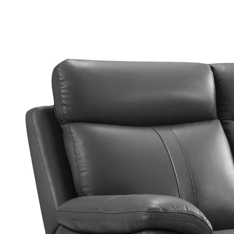 Chatburn Dark Grey Leather Electric Recliner Sofa