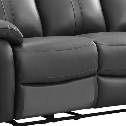 Chatburn Dark Grey Leather Electric Recliner Sofa