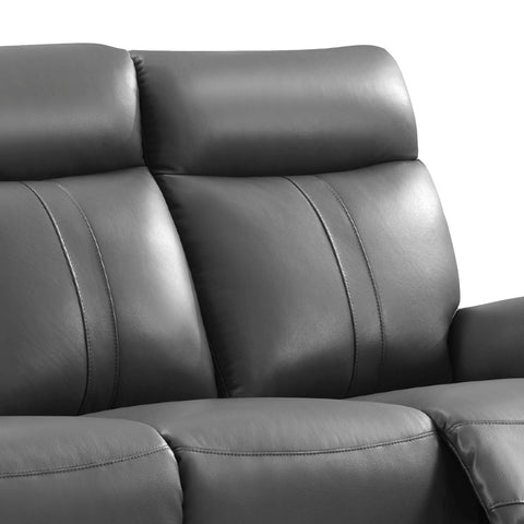 Chatburn Dark Grey Leather Electric Recliner Sofa