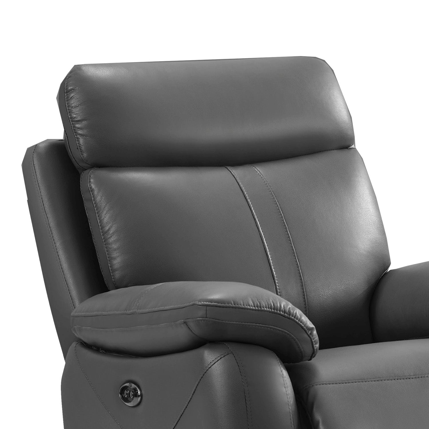 Chatburn Dark Grey Leather Electric Recliner Armchair