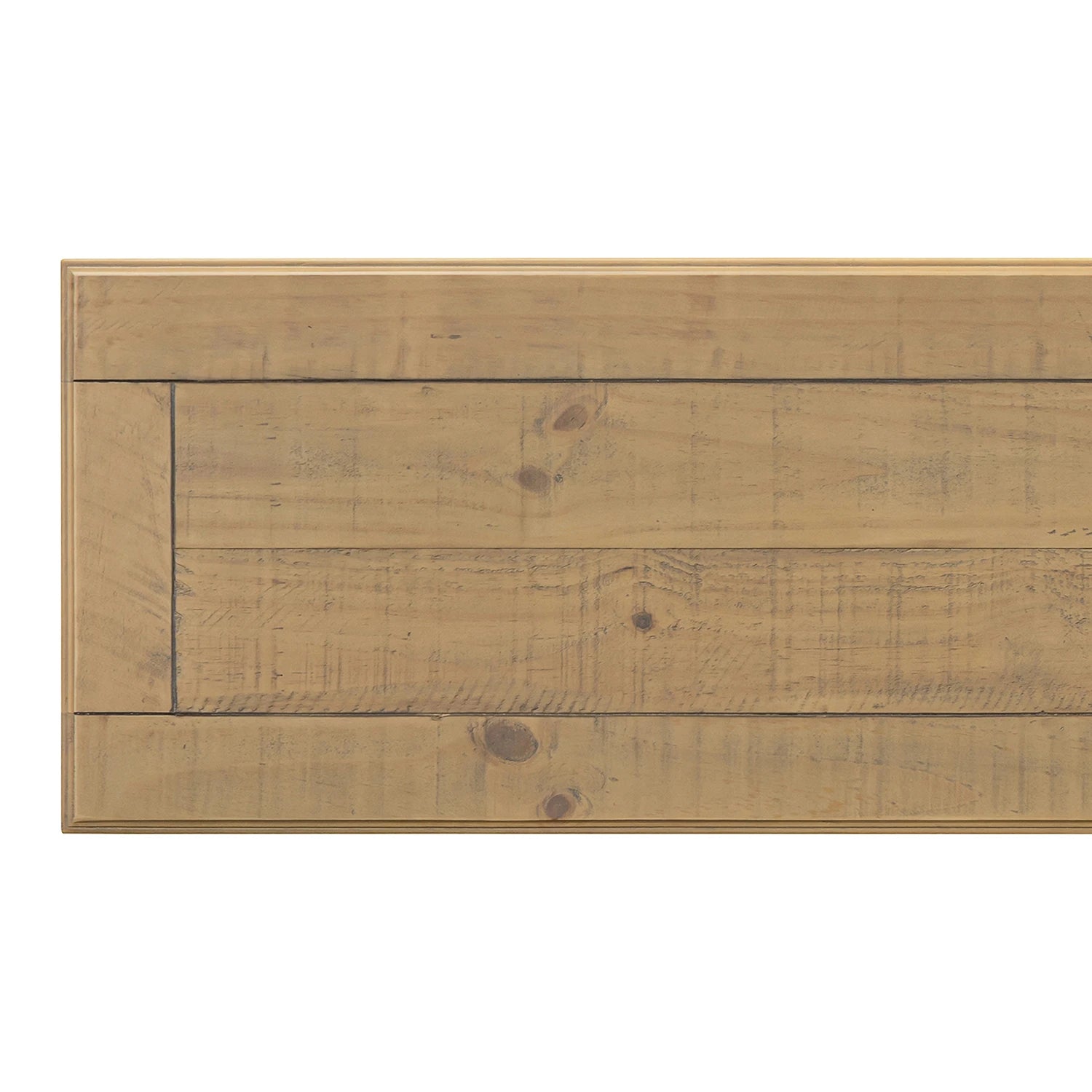 Close-up of a rustic Close up of Chateau Pine Wood Dining Bench
