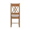 Back View of Chatsworth Oak Dining Chair with Beige Linen Seat