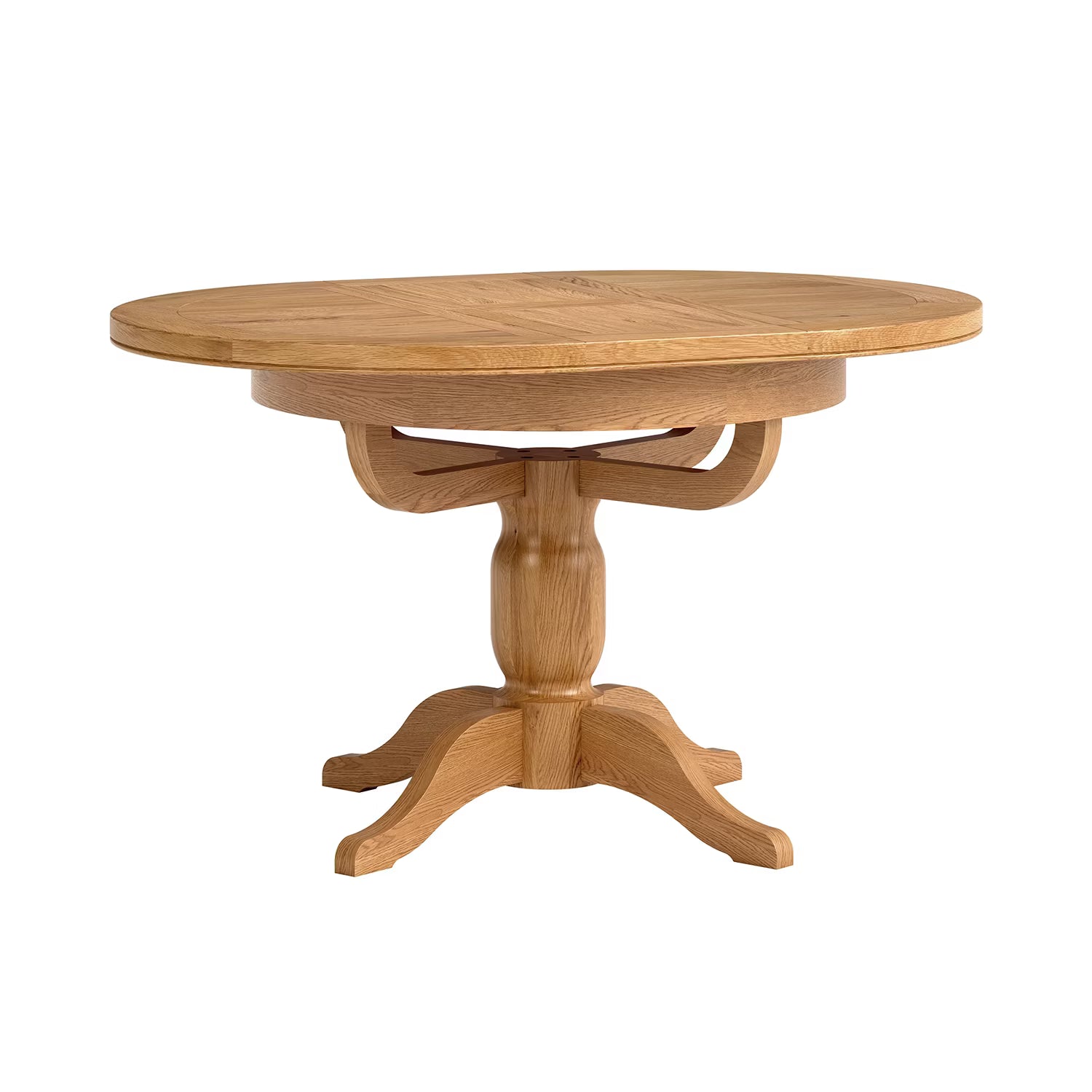 Extended view of Chatsworth Oak Round Extending Dining Table