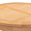 Close-up of a Chatsworth Oak Round Extending Dining Table