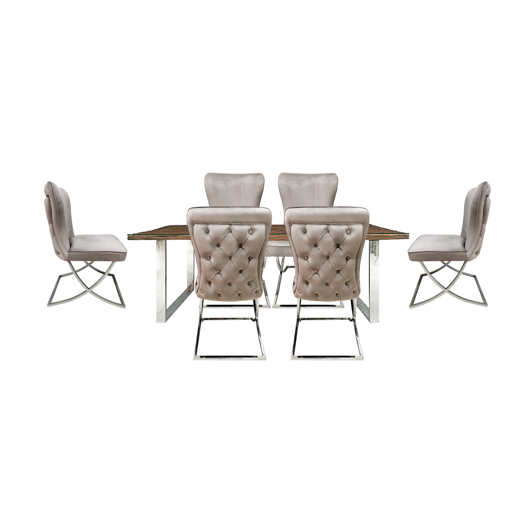 Get Noir Railway Sleeper Dining Table With 6 Hugo Chairs 220cm get-noir-railway-sleeper-dining-table-with-6-hugo-chairs-220cm