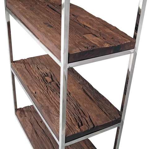 Noir Railway Sleeper Wood Shelf Unit - Pendle Village Furniture