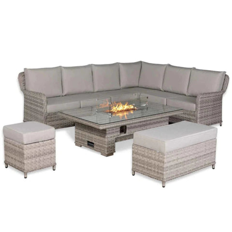 Spacious garden corner sofa set ideal for family gatherings.