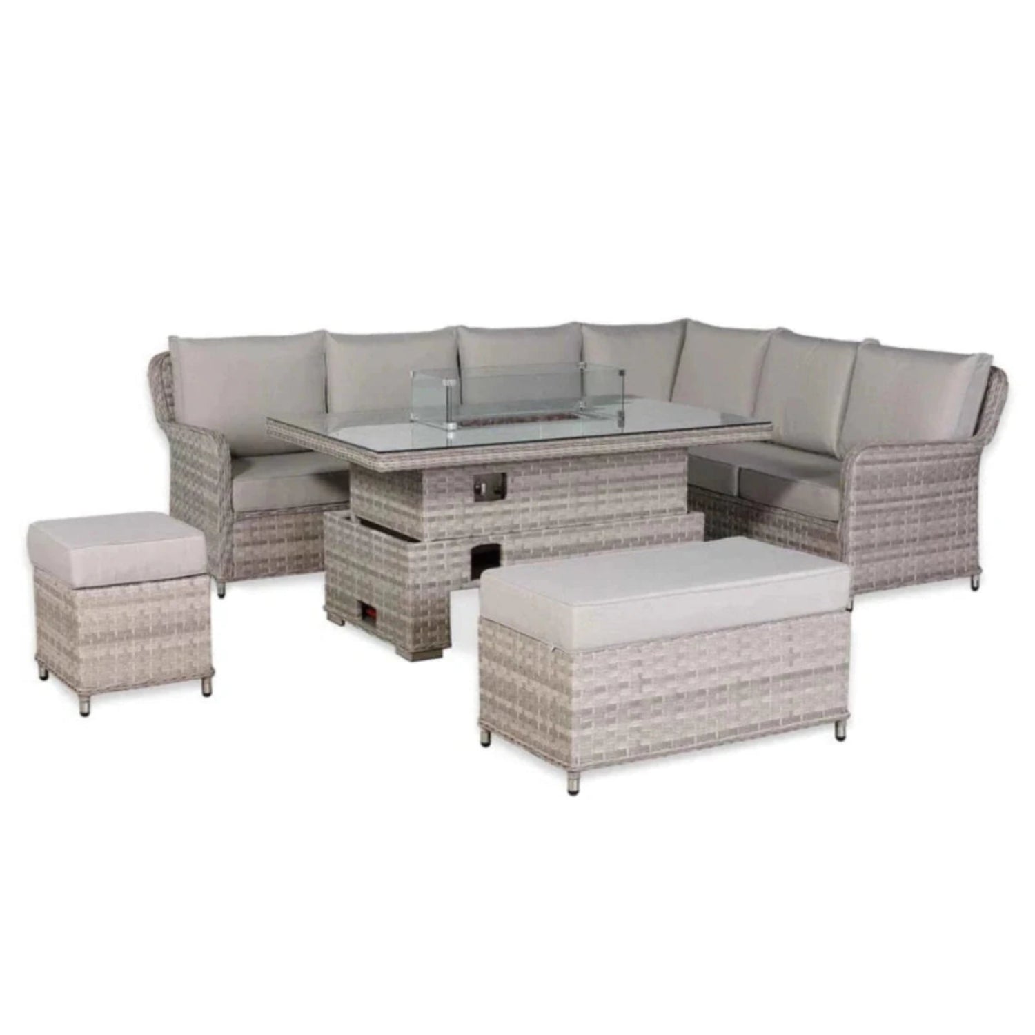 Spacious garden corner sofa set ideal for family gatherings.