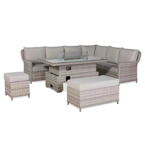 Spacious garden corner sofa set ideal for family gatherings.