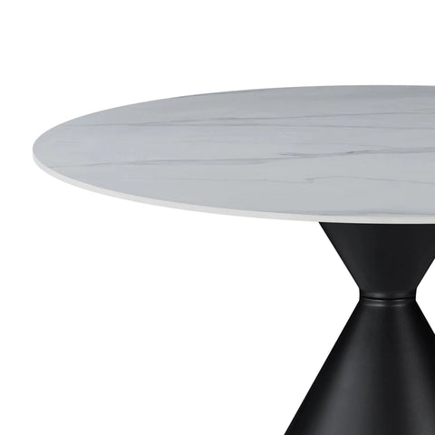 Ciro Black & White Round Dining Table