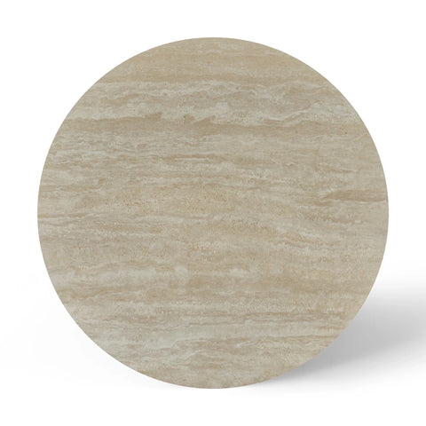 Ciro Cappuccino & Travertine Round Dining Table