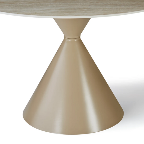 Ciro Cappuccino & Travertine Round Dining Table