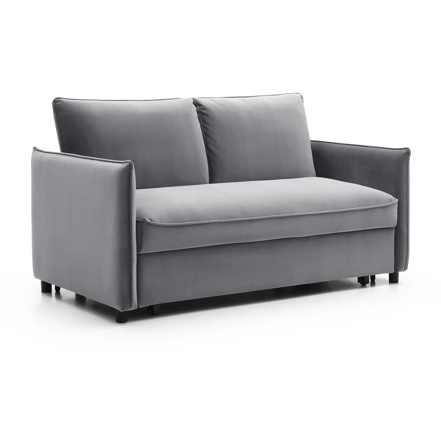 Claire Plush Velvet Grey Sofa Bed - Pendle Village Furniture