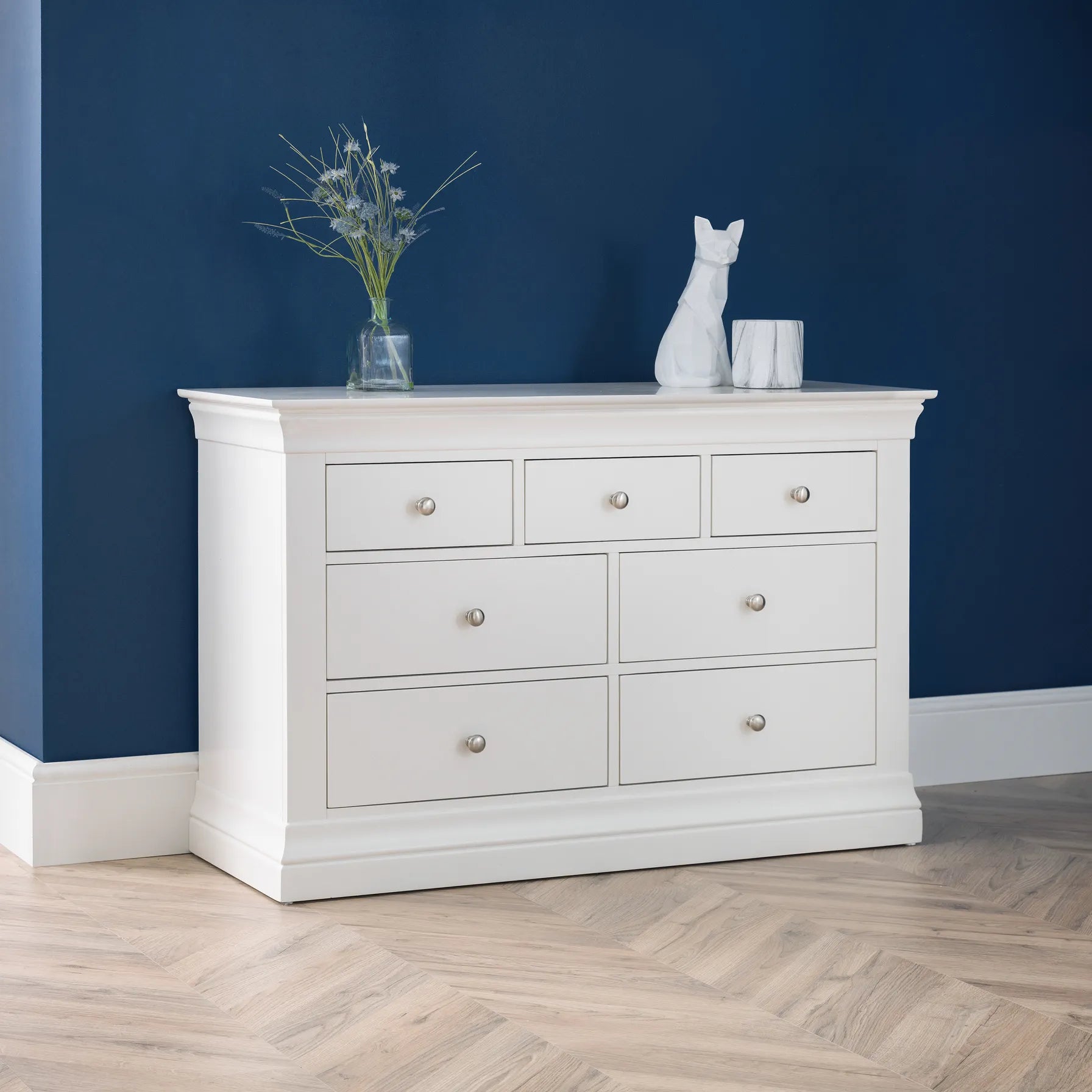 Claremont 4+3 Drawer Chest - White
