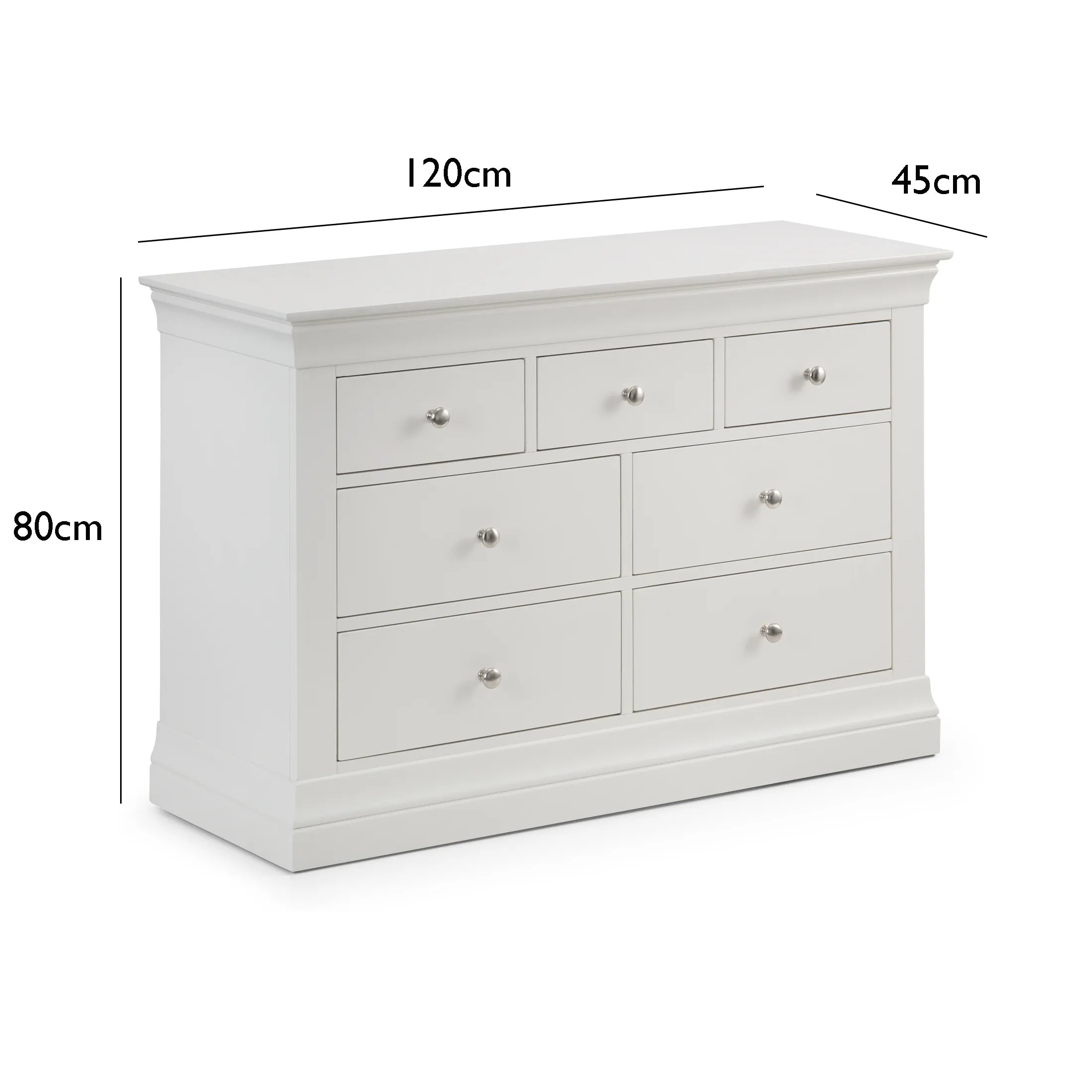 Claremont 4+3 Drawer Chest - White
