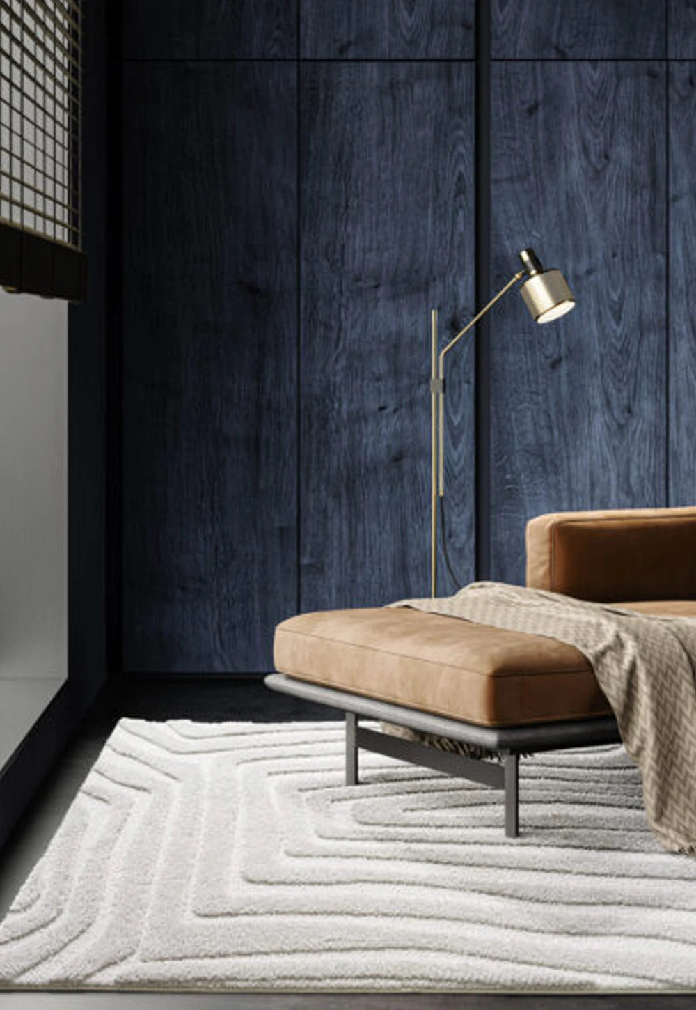 Cleo Modern Textured Line Grey Rug - Pendle Village Furniture