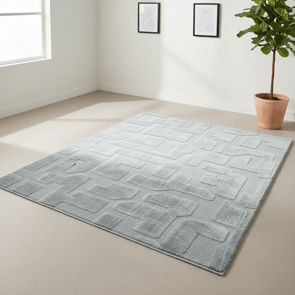 Cleo Grey Textured Abstract Rug