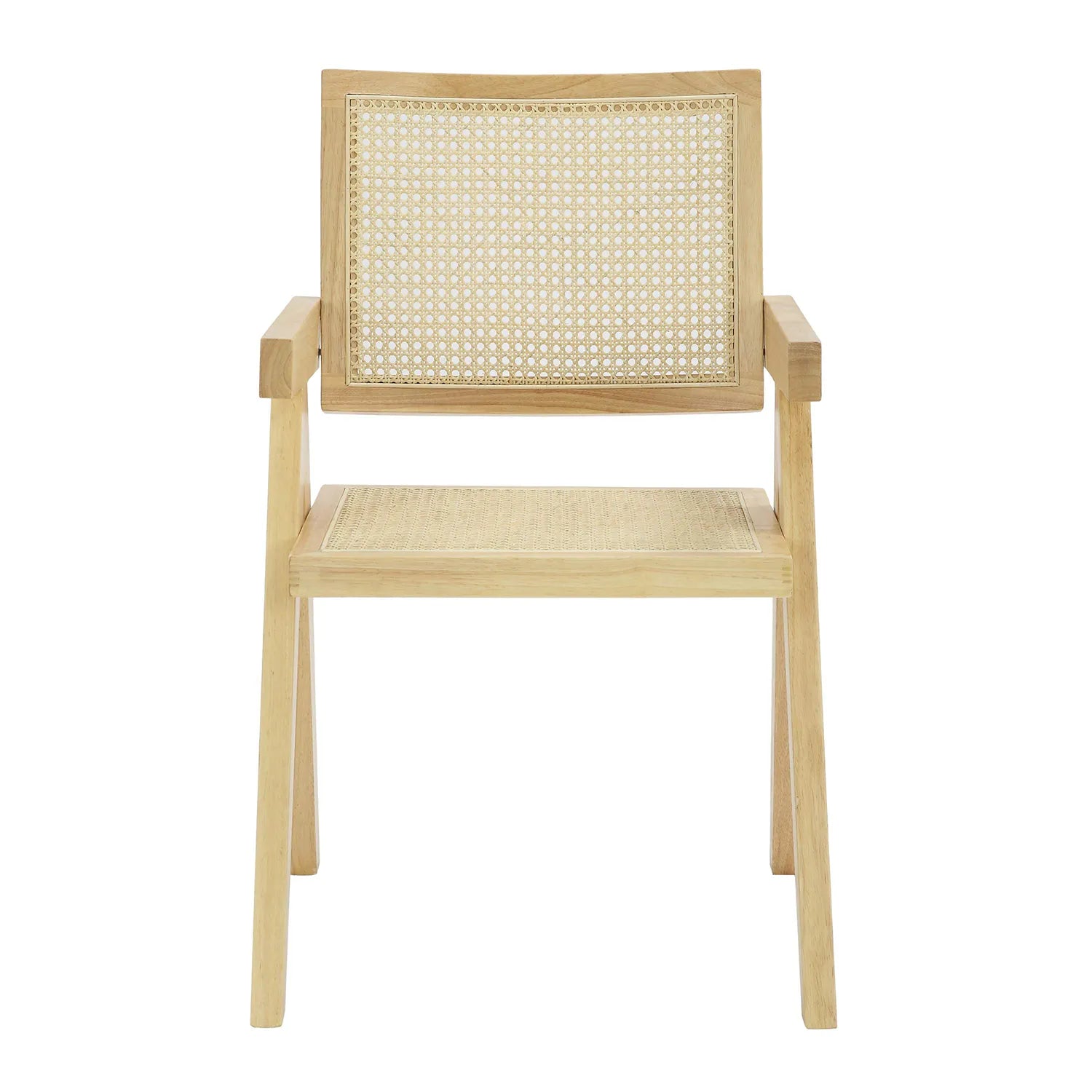 Cody Natural Wood and Neutral Rattan Dining Armchair – Set of 2 - Pendle Village Furniture