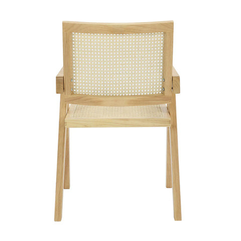 Cody Natural Wood and Neutral Rattan Dining Armchair – Set of 2 - Pendle Village Furniture