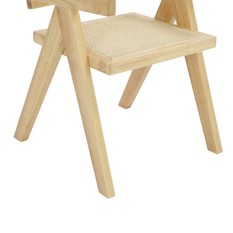 Cody Natural Wood and Neutral Rattan Dining Armchair – Set of 2 - Pendle Village Furniture