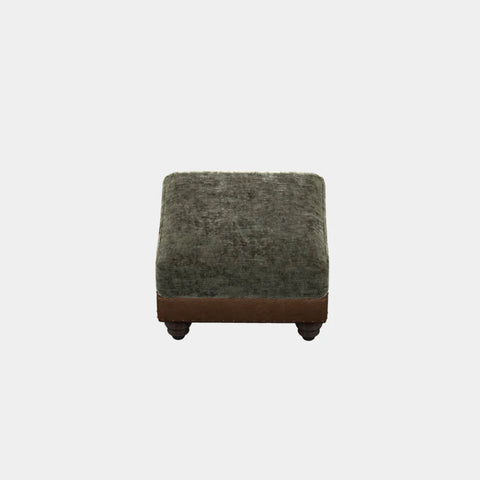 Tetrad Constable Footstool in Leather & Coco Velvet