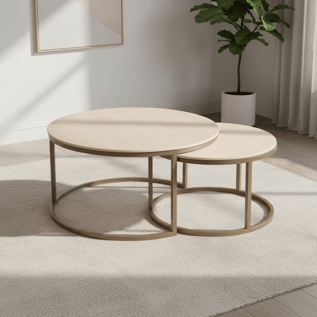 Cook Nest of Round Coffee Tables - Latte