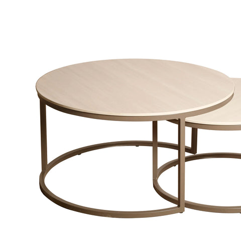 Cook Nest of Round Coffee Tables - Latte - Pendle Village Furniture
