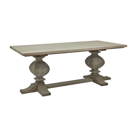 Copgrove Luxury Dining Set – Bleached Hardwood Table & 6 Éloise Grey Chairs - Pendle Village Furniture