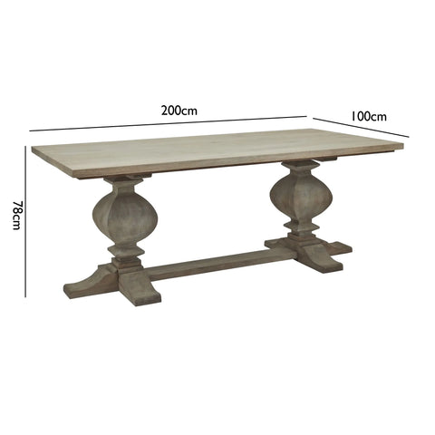 Copgrove Luxury Dining Set – Bleached Hardwood Table & 6 Éloise Grey Chairs - Pendle Village Furniture