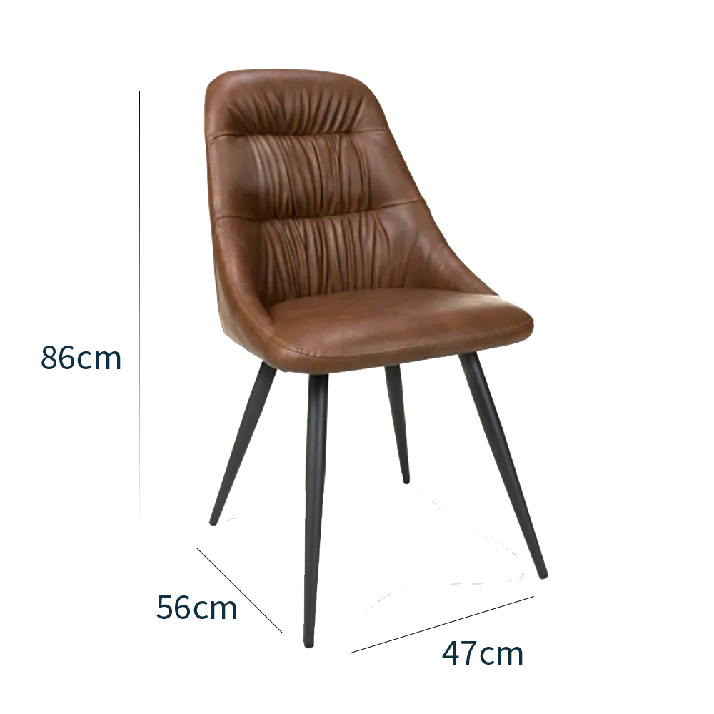 Corinth Leather Effect Tan Dining Chair - Set of 4