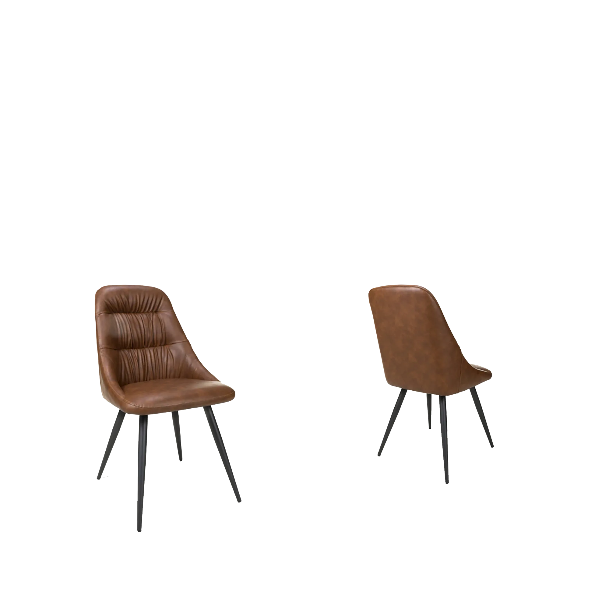 Corinth Leather Effect Tan Dining Chair - Set of 4