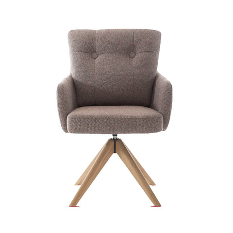 Cotswold Silver Grey Fabric Swivel Dining Armchairs – Set of 4