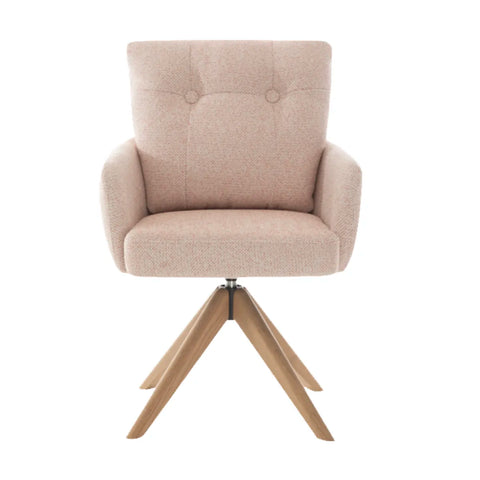 Cotswold Silver Grey Fabric Swivel Dining Armchairs – Set of 4