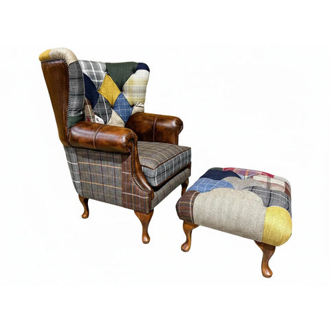 Luxury Vintage Style British Wing Chair 
