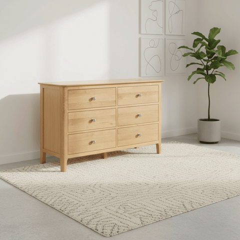Cotswold Solid Oak 6 Drawer Wide Chest