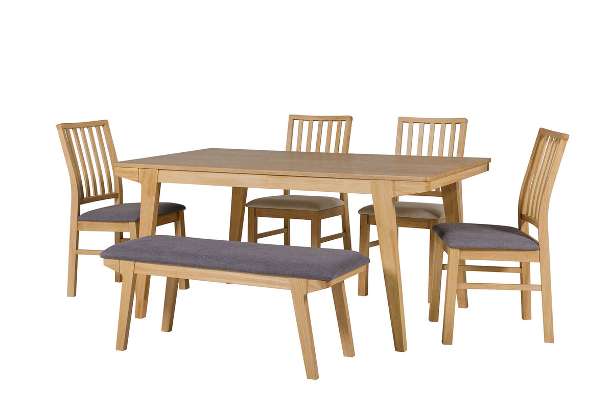 Parker 160cm Light Oak Dining Table Set