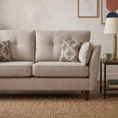 Crawley Alanah cushions with geometric pattern and soft fabric.