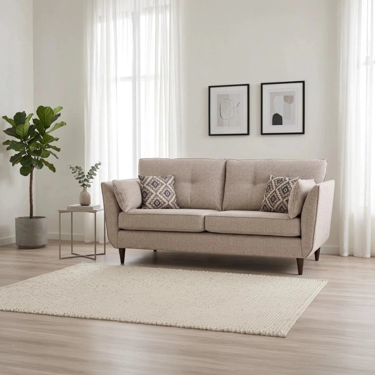 Stylish Crawley Alanah 2 seater sofa with high legs and elegant modern look.